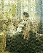 Laurits Tuxen kunstnerens moder bertha tuxen med barnebarnet nina oil